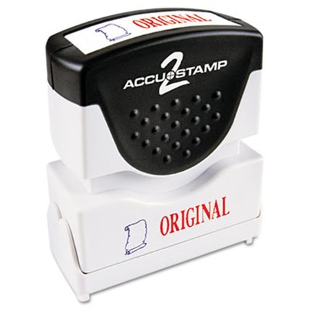 CONSOLIDATED STAMP MFG Consolidated Stamp 035540 Accustamp2 Shutter Stamp with Anti Bacteria; Red-Blue; ORIGINAL; 1.63 x .5 35540